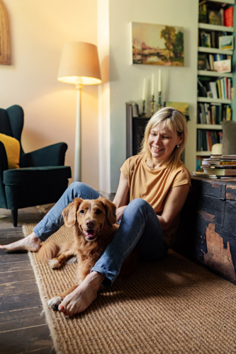 Portrait of Bethany Macdonald with a dog